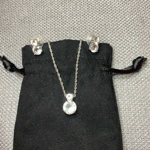 Swarovski Double Stud Earring and Necklace Set